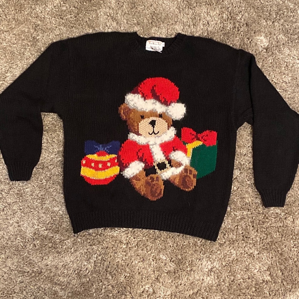 Vintage Teddy Bear Ugly Christmas Sweater
